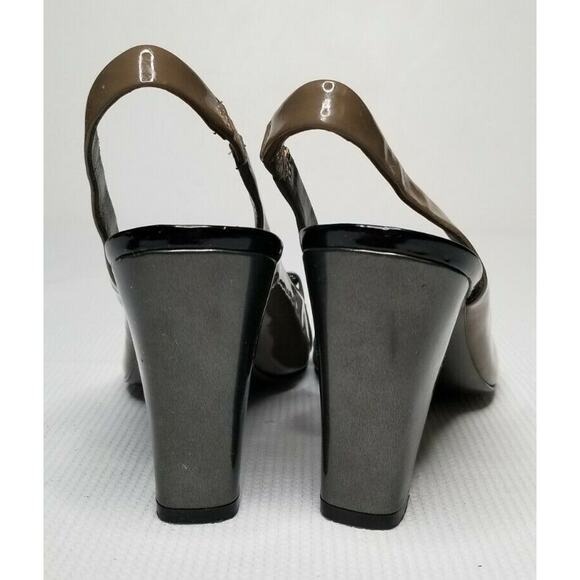 Anne Klein Charcoal Taupe Akvelie Heels Slingback Formal Shoes Size 7.5 - Picture 8 of 8
